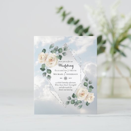 Huwelijksuitnodigingen voor een budgetbruiloft - W (Staand voorkant)