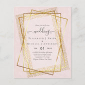 HUWELIJKSUITNODIGINGEN VOOR EEN KLEIN BUDGET  Goud (Voorkant)
