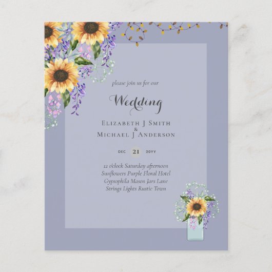 Huwelijksuitnodigingen voor een klein budget - Lan Flyer (Voorkant)