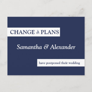 Huwelijksverandering van plannen Modern Minimal Na Briefkaart