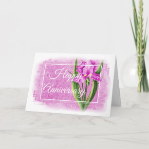 Huwelijksverjaardagskaart - Roze Iris d1 Kaart