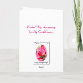Huwelijksverjaardagskaart voor Rosebud Kaart (Achterkant)