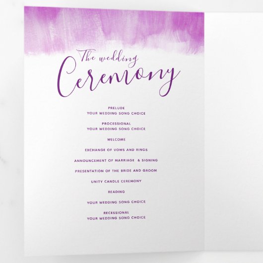 Huwelijksvernieuwing ceremonie moderne abstracte k drieluik programma (Binnenzijde eerst)