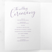 Huwelijksvernieuwingsceremonie paarse en witte pro drieluik programma (Binnenzijde eerst)