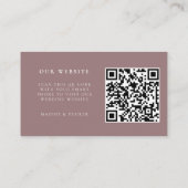 Huwelijkswebsite | Minimalistische Mauve RSVP QR-c Informatiekaartje (Achterkant)
