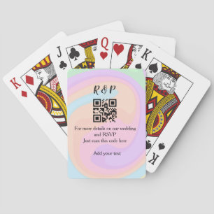 Huwelijkswebsite rsvp q-code Voeg naamtekst toe Pokerkaarten