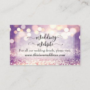 Huwelijkswebsite Script, Kleurrijke Bokeh & Glitte Informatiekaartje