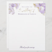 huwelijkswelkomstwoord lavender - marmer (Voorkant / Achterkant)