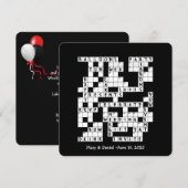 huwelijkswoordpuzzel uitnodigen kaart (Voorkant / Achterkant)