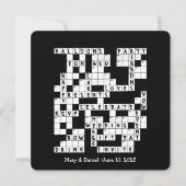 huwelijkswoordpuzzel uitnodigen kaart (Voorkant)