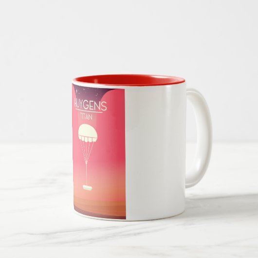 Huygens Titan Space Art Tweekleurige Koffiemok (Voorkant rechts)