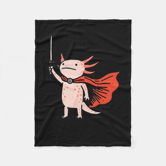 Huzzah Axolotl Knight Funny Sword Meme Quote  Fleece Deken (Voorkant)