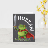 Huzzah Frog Knight Funny Sword Meme Frog Quote Men Kaart (Gele Bloem)
