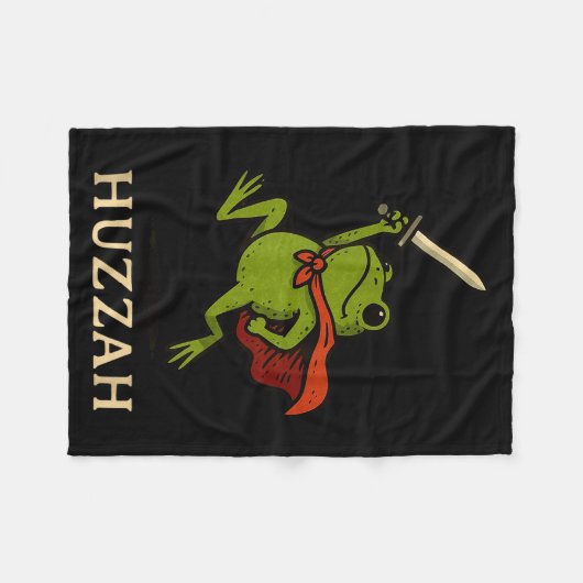 Huzzah Frog Knight Funny Sword Meme Quote Fleece Deken (Voorkant (Horizontaal))