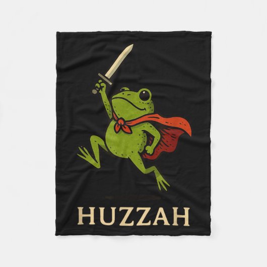 Huzzah Frog Knight Funny Sword Meme Quote Fleece Deken (Voorkant)