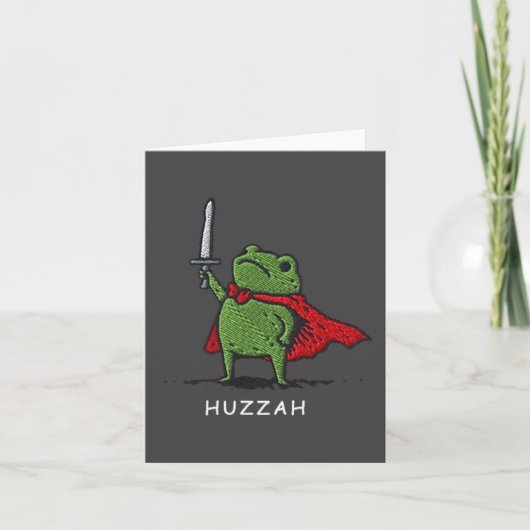 Huzzah Frog Knight Funny Sword Meme Quote  Kaart (Voorkant)