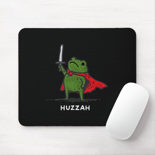 Huzzah Frog Knight Funny Sword Meme Quote Muismat (Met muis)