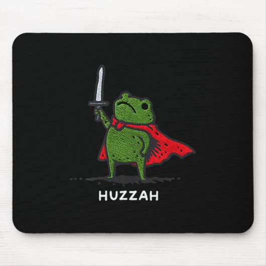 Huzzah Frog Knight Funny Sword Meme Quote Muismat (Voorkant)