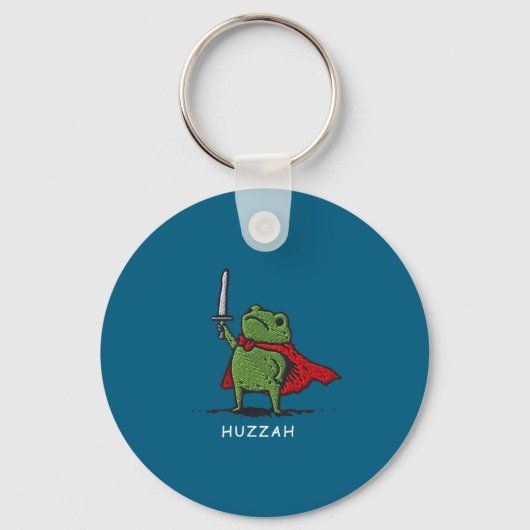Huzzah Frog Knight Funny Sword Meme Quote Sleutelhanger (Voorkant)