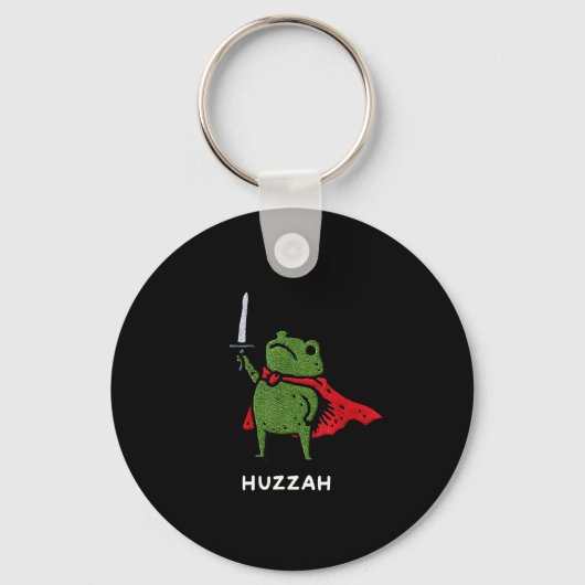 Huzzah Frog Knight Funny Sword Meme Quote  Sleutelhanger (Voorkant)