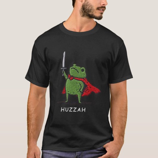 Huzzah Frog Knight Funny Sword Meme Quote T-shirt (Voorkant)