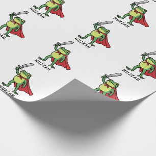 Huzzah Frog Knight Grappig Zwaard Meme Quote Cadeaupapier