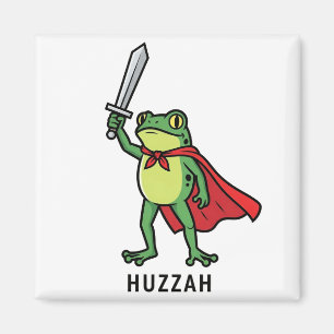 Huzzah Frog Knight Grappig Zwaard Meme Quote Magneet