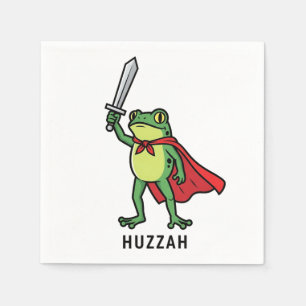 Huzzah Frog Knight Grappig Zwaard Meme Quote Servet