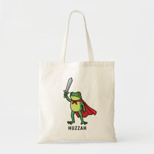 Huzzah Frog Knight Grappig Zwaard Meme Quote Tote Bag