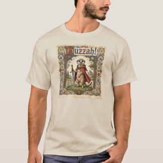 Huzzah Meerkat Middeleeuwse Ridder Illustratie T-shirt