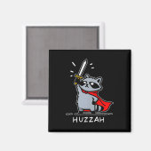 Huzzah Raccoon Knight Funny Sword Meme Quote Magneet (Voorkant / Achterkant)
