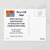 HVAC briefkaarten Herfst Jaarlijkse servicevakter  (Achterkant)