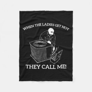 HVAC grappig als de dames het warm krijgen bellen  Fleece Deken