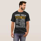 HVAC Hourly Rates Funny HVAC-technicus Funny Uour T-shirt (Voorkant volledig)