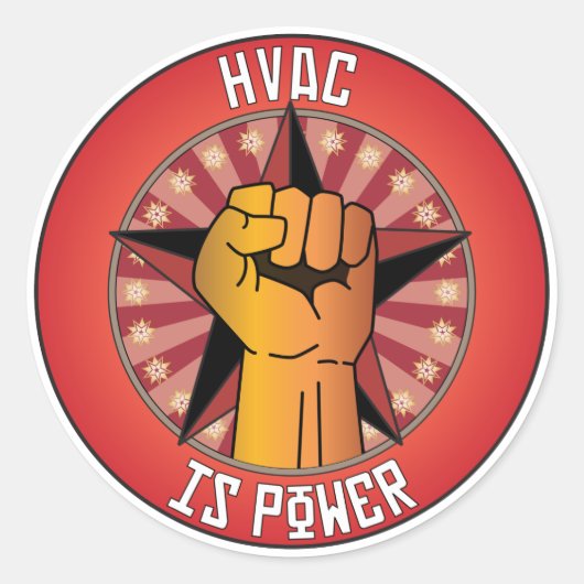 Hvac is stroom ronde sticker (Voorkant)