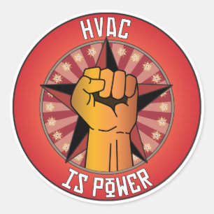 Hvac is stroom ronde sticker