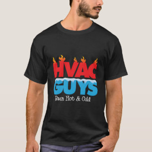 HVAC jongens lopen warm en koud grappig verwarming T-shirt