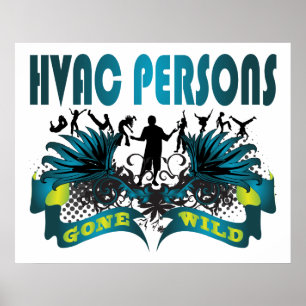 HVAC Personen krijgen Wild Poster