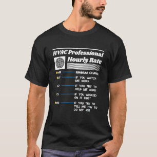 Hvac-professional tarief per uur prijsgrafiek prod t-shirt