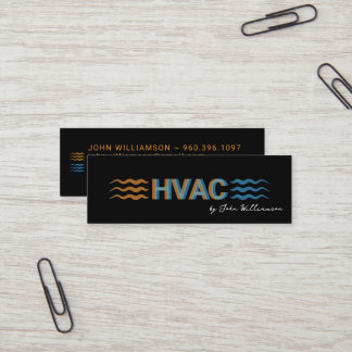 HVAC Service Logo Warme & Koele Luchtstroom Iconen Mini Visitekaartje