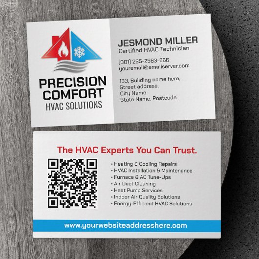 HVAC Services – Verwarming, ventilatie, AC Visitekaartje