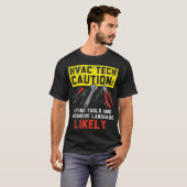 HVAC Tech Caution Flying Tools HVAC Technician Ins T-shirt (Voorkant volledig)
