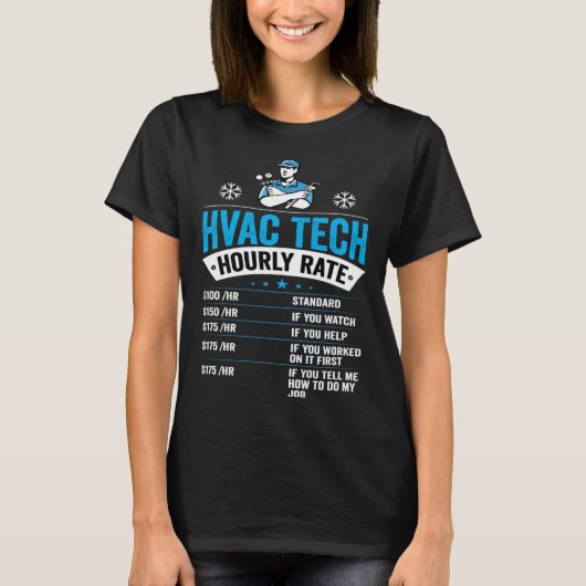 HVAC Tech Hourly Rate Mens HVAC Technician T-shirt (Voorkant)
