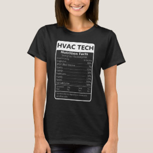 HVAC TECH Voedingsfeiten Sarcastische Grafiek T-shirt