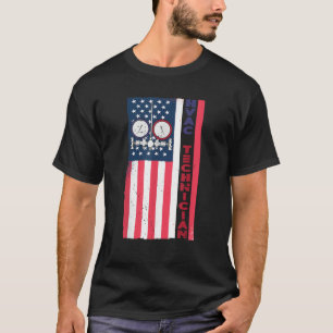  HVAC Technician USA Amerikaanse vlag HVAC Tec T-shirt