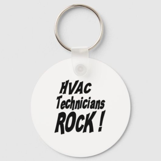 HVAC Technicians Rock! Button Sleutelhanger (Voorkant)