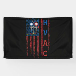 HVAC-technicus Amerikaanse vlag Amerikaanse Vintag Spandoek