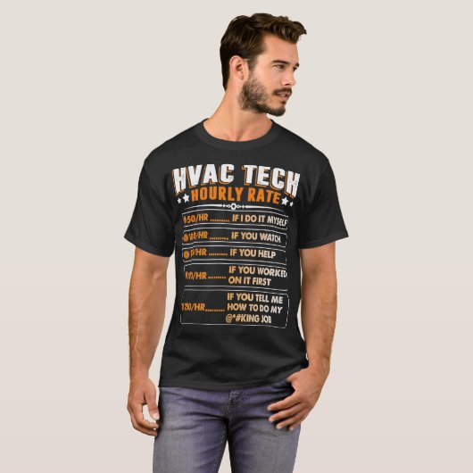 Hvac-technicus - Huurtarief airconditioner T-shirt (Voorkant volledig)