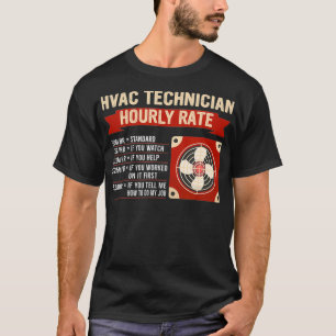 Hvac-technicus met uurtarief t-shirt