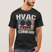 HVAC-technicus schetst ontwerp achter kleding _ T-shirt (Voorkant)